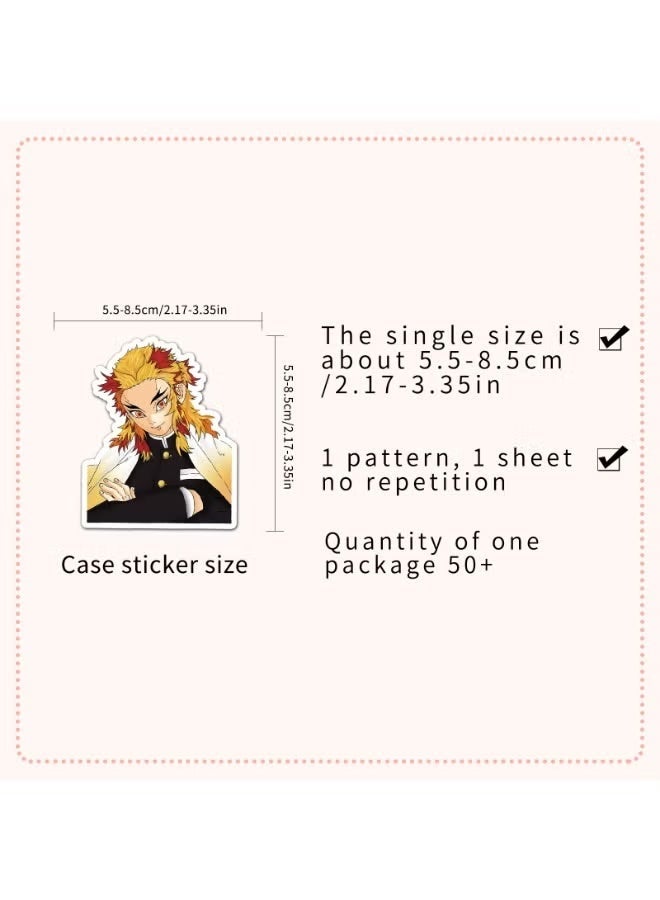 QZ A Set Containing 50 Non-repeating Demon Slayer Stickers, Perfect For Scrapbooks, Journals, Notebooks And Room Decoration. - Image 4