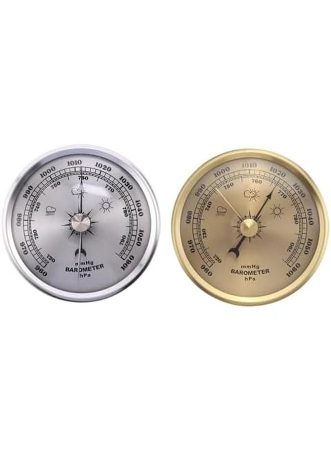 محطة الطقس التناظرية الفضية بارومتر مع غلاف معدني مقاوم للصدأ لمعدات البقاء في الهواء الطلق - Image 3