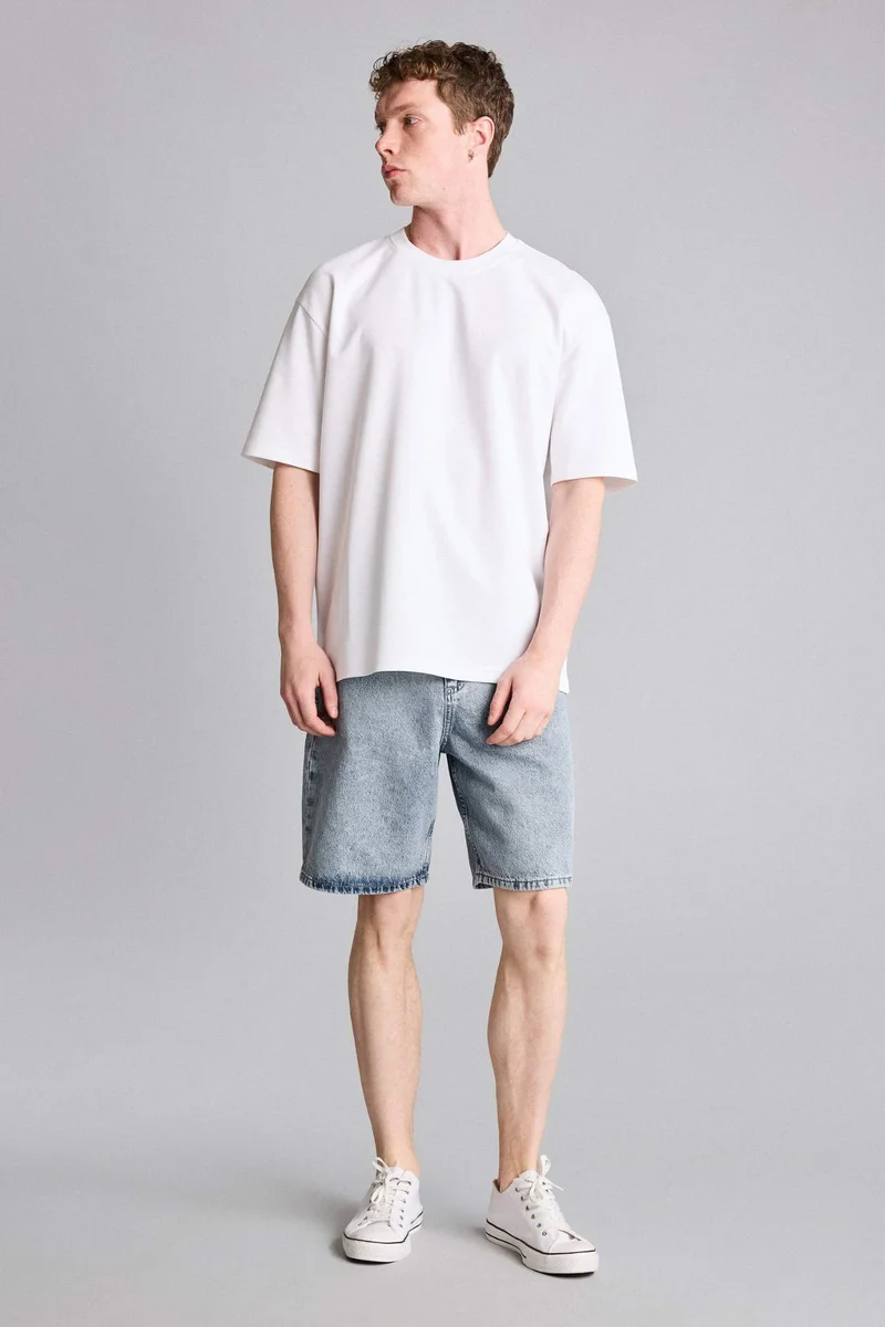 Defacto  Oversize Fit Crew Neck Short Sleeve T-Shirt for Men | Best Price UAE