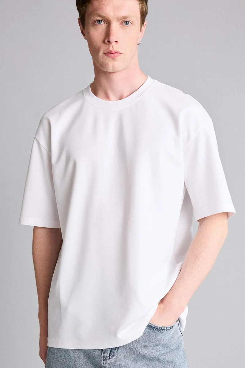 Defacto  Oversize Fit Crew Neck Short Sleeve T-Shirt for Men | Best Price UAE