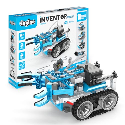 Engino Inventor STEM Robotic Kit Robotorized GinoBot Construction Toys for Kids 9 Building Kit Powered by Motor Coding STEM Toys Gifts for Boys Girls 10 Models to Build - Image 1