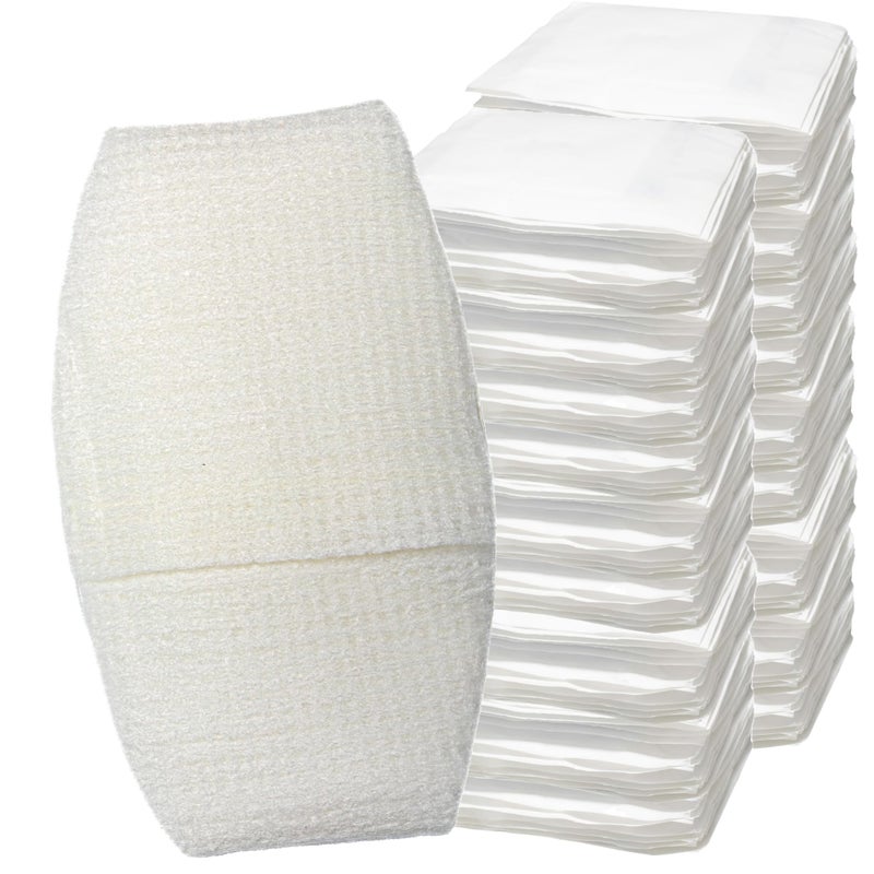 Vakly 100 Sterile Oval Eye Pads - Soft Absorbent 2 5/8 x 1 5/8 Eye Shaped Medical Gauze Pad with Thick Protective Filler, Individually Wrapped - Shaped for Comfort, Compressed Edges to Reduce Lint - Image 1