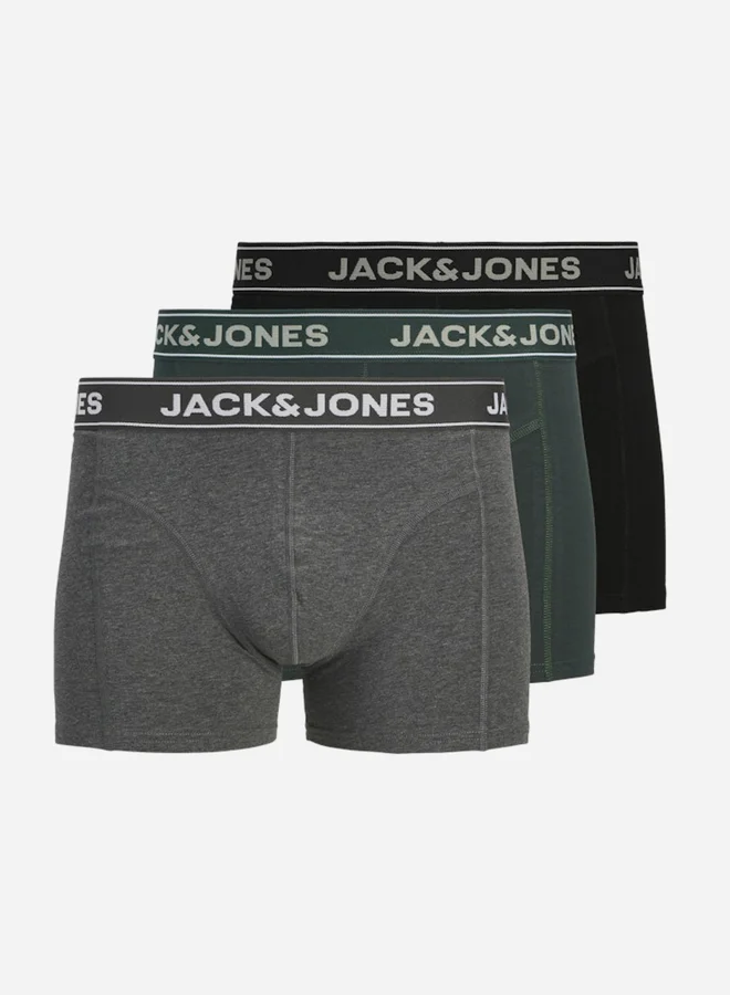JACK & JONES Pack of 3 - Printed Waistband Trunks