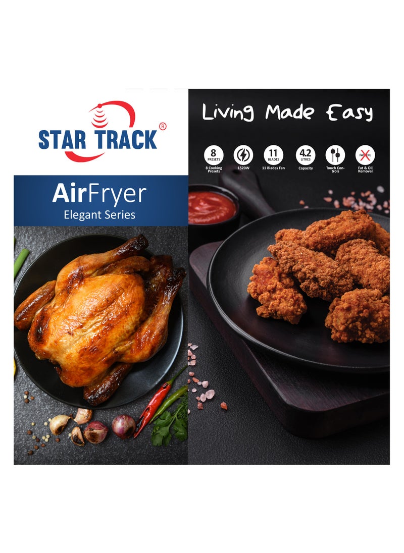 STAR TRACK STAR TRACK Air Fryer 4.2 Litres has 9 Blades Fan, 1520W with Touch Control Function and 8 Cooking Preset, Elegant Design For Home  - Image 4
