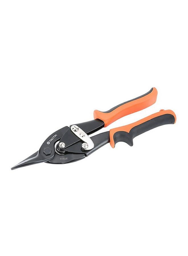 Tactix Chrome-Vanadium Steel Aviation Tin Snip with Non-Slip Handle Orange and Black 10inch - Image 2