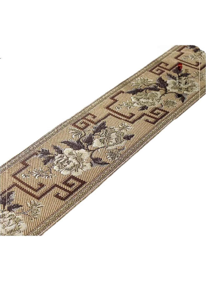 Avivi Aiwei Table Flag, Chinese-Style Tablecloth, Coffee Table Cloth, Long Tea Mat, Tea Table Fabric, Dining Table Mat, 33*180, National Color Radiance, Beige - Image 3