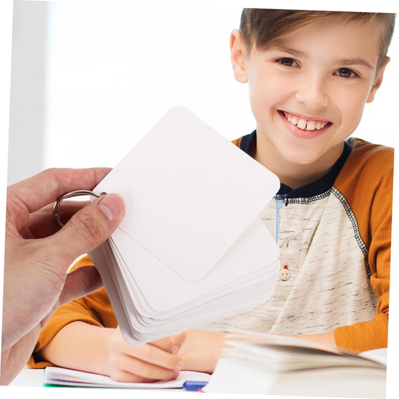 200 Blank Index Cards with Metal Ring Binder Pre punched Holes for Learning Organization - Image 5