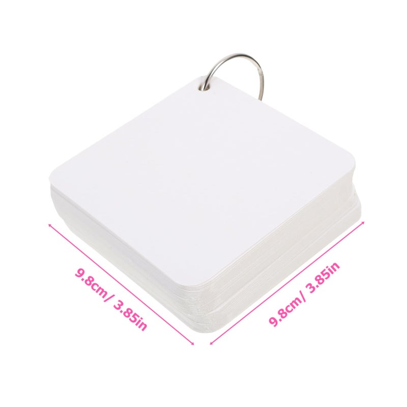 200 Blank Index Cards with Metal Ring Binder Pre punched Holes for Learning Organization - Image 3