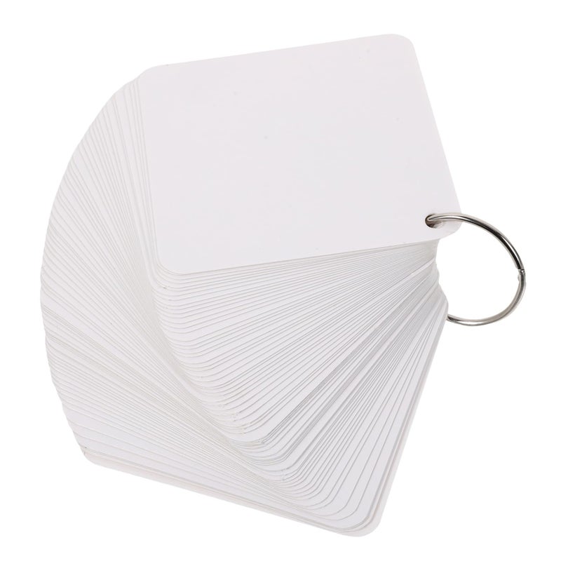 200 Blank Index Cards with Metal Ring Binder Pre punched Holes for Learning Organization - Image 2