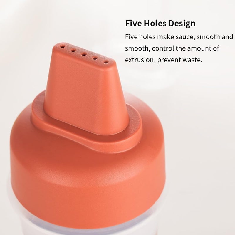 KRUPAVI Kitchen Sauce Bottle Dispenser Plastic Multipurpose Squeeze Sauce Bottle Ketchup Mayonnaise Refillable Dispenser with Leak Proof Cover Cap Honey Oil Sauce Dispenser Bottle Pack of 3 - Image 4