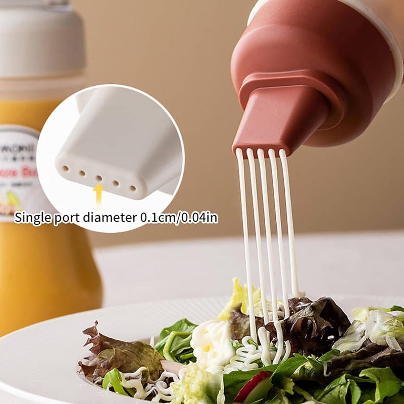 KRUPAVI Kitchen Sauce Bottle Dispenser Plastic Multipurpose Squeeze Sauce Bottle Ketchup Mayonnaise Refillable Dispenser with Leak Proof Cover Cap Honey Oil Sauce Dispenser Bottle Pack of 3 - Image 5