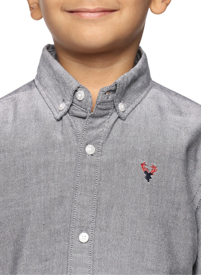 U.S. ELK Boys' Long Sleeve Oxford Dress Shirt | Kids Classic Formal Button Down Shirt | Collared Neck Cotton Shirt  - Image 5