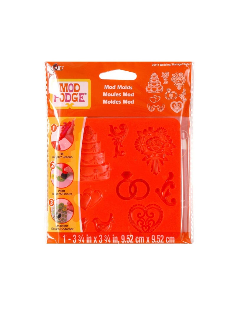 PLAID Mod Mold 3.75 inch x 3.75 inch Wedding - Image 1