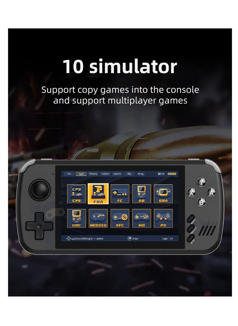 Handheld Game Console 4.3 Inch IPS HD Retro Game Console ATM7051 CPU Quad Core ARM CORTEX-A9 with 5000+ Classic Video Games, Support Multi-Emulator/HD Output/64GB TF Card