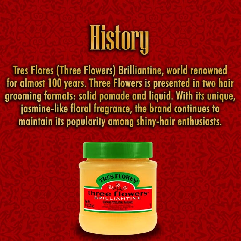 Three Flowers Solid Brilliantine Pomade, Men Hair Styling, 2 pack - Image 3