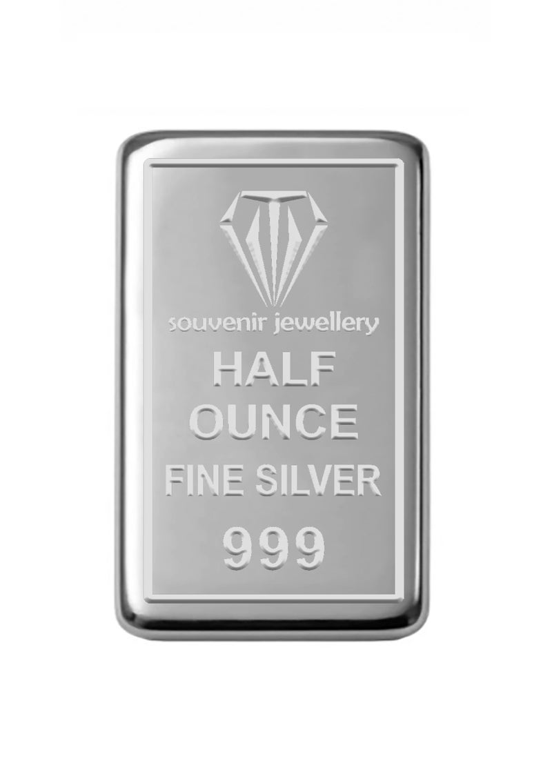 999 Pure Silver Bar Half Ounce 15.55 Grams Mohammed Name Design - Image 2