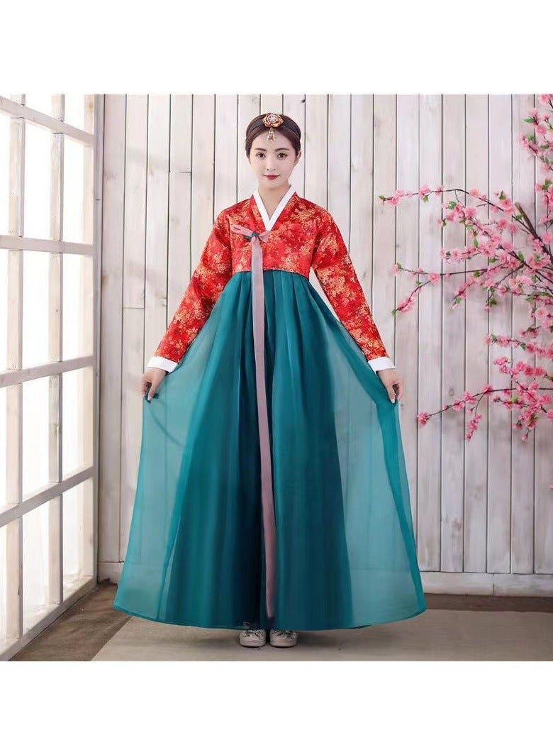 KUYING New Korean Traditional Long Sleeved Dress Cosplay Clothing 