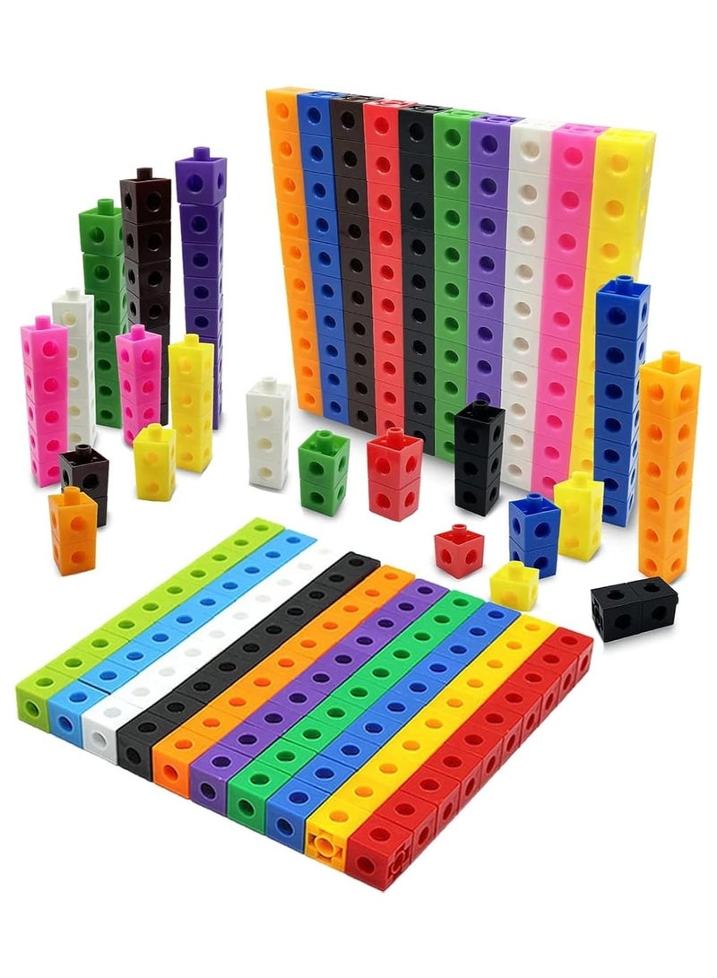 VIUAUAX Math Manipulatives for Kids Ages 3-8 | Linking Snap Cubes for Kindergarten & Elementary Counting Skills | Fun Learning Activities for School, Classroom, and Home | 100 Piece Cube Set, 10 ColorsPuzzle Early Learning Creative Magic Square 2cm square blocks 100 puzzle children's teaching aids toys - Image 1