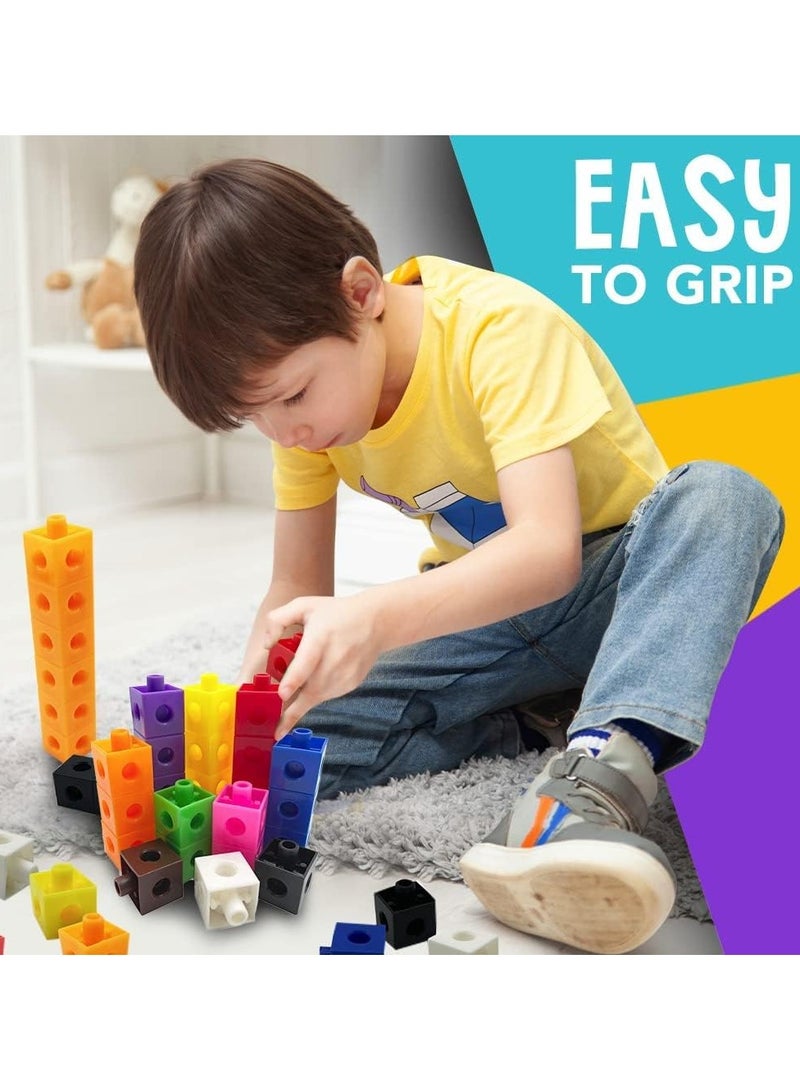 VIUAUAX Math Manipulatives for Kids Ages 3-8 | Linking Snap Cubes for Kindergarten & Elementary Counting Skills | Fun Learning Activities for School, Classroom, and Home | 100 Piece Cube Set, 10 ColorsPuzzle Early Learning Creative Magic Square 2cm square blocks 100 puzzle children's teaching aids toys - Image 4
