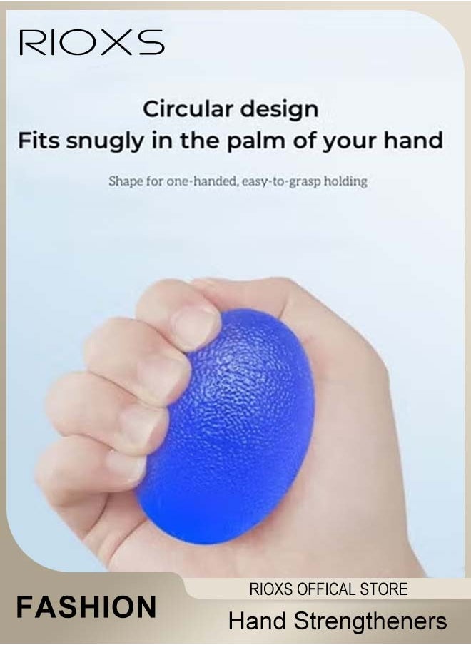RIOXS 6 Pcs Hand Grip Strength Trainer Hand Squeeze Stress Balls and Silicone Five Finger Puller Hand Grip Strength Trainer for Adults and Kids Hand Strength Trainer Equipment  - Image 4