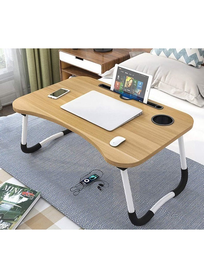 Generic Home Office Lap Desk with Storage Drawer, Cup and Phone Holder, Bed Tray Table, 23.6" Foldable Laptop Desk, Laptop Stand for Working, Writing, Gaming and Drawing - Image 5