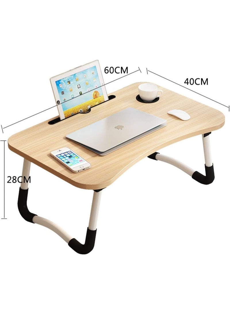 Generic Home Office Lap Desk with Storage Drawer, Cup and Phone Holder, Bed Tray Table, 23.6" Foldable Laptop Desk, Laptop Stand for Working, Writing, Gaming and Drawing - Image 3