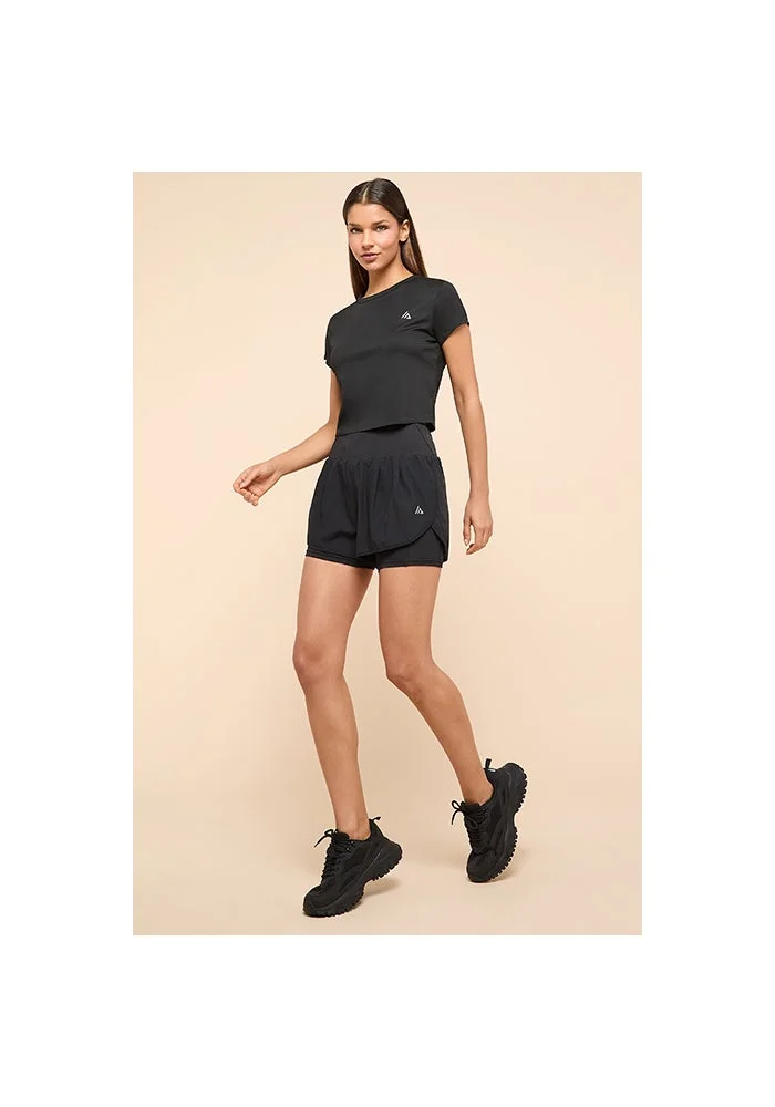 أر أند بي 2 Layer Active Shorts With Elastic Wasit