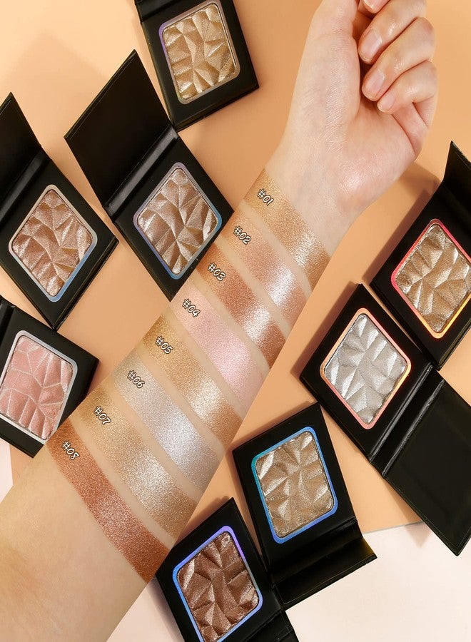 Highlighter Shimmer Makeup Palette Gold Colors,Shimmering Highlightering Pallet for Natural Skin Tone,Illuminate Silky Shimmery Powder for Face/Body,Highly Pigmented Iluminadores de Maquillaje - Image 3