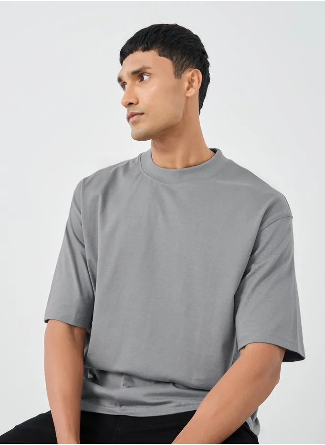 ستايلي Styli Oversized Crew Neck Short Sleeve T-Shirt