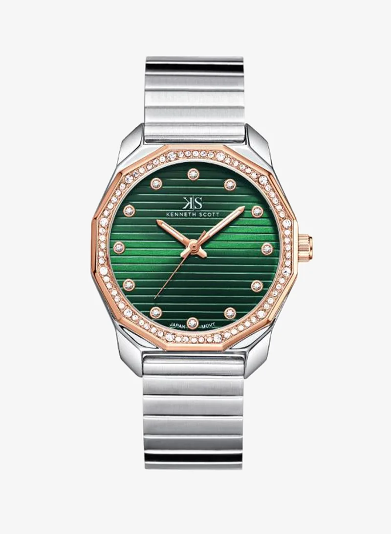 Kenneth Scott Women's Stainless Steel Analog Watch K24505-KBKH - 33 mm