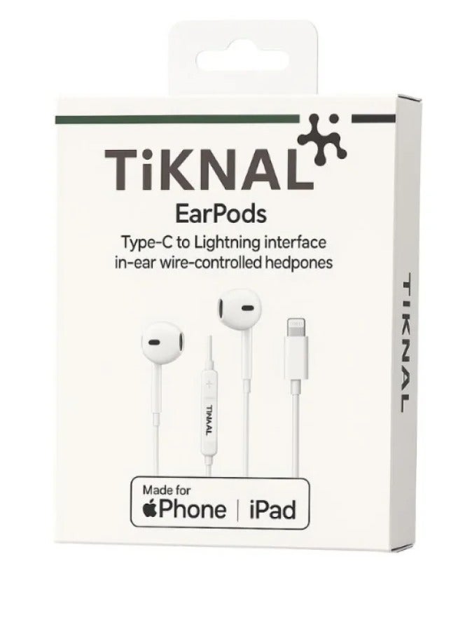 Tiknal wired headphones with iPhone Lightning connector - Image 1