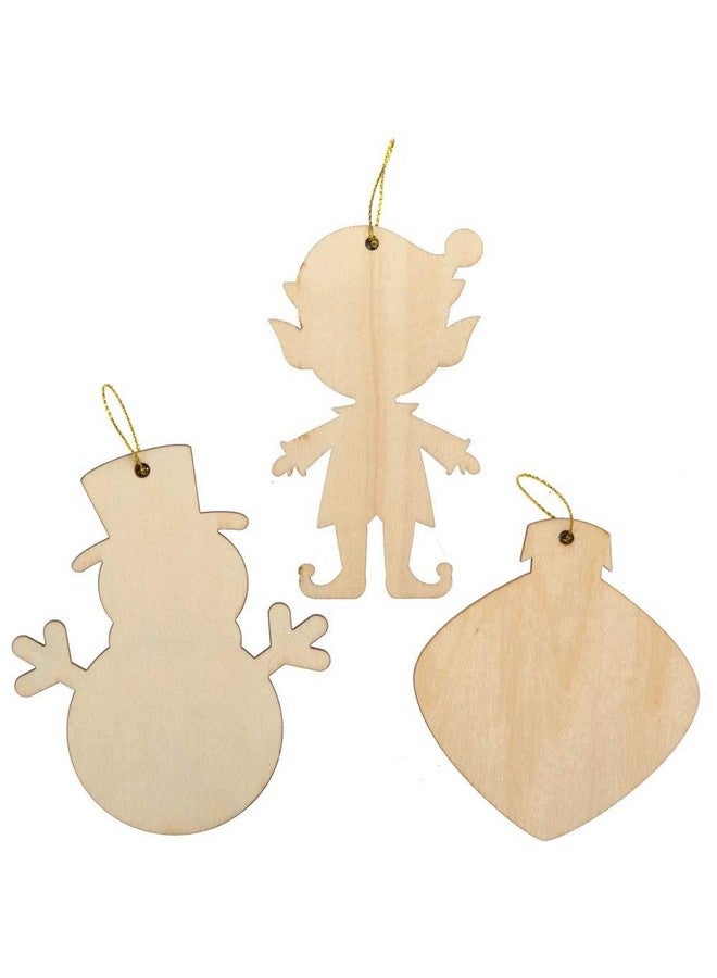Baker Ross AX464 Christmas Wooden Decorations - Pack of 12, Wood Crafts for Kids to Decorate, Ideal Christmas Tree Decoration, Great for School, Craft Groups and Home Crafting - Image 4