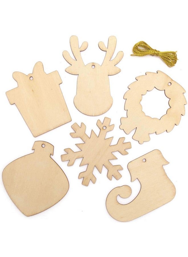 Baker Ross AX464 Christmas Wooden Decorations - Pack of 12, Wood Crafts for Kids to Decorate, Ideal Christmas Tree Decoration, Great for School, Craft Groups and Home Crafting - Image 2