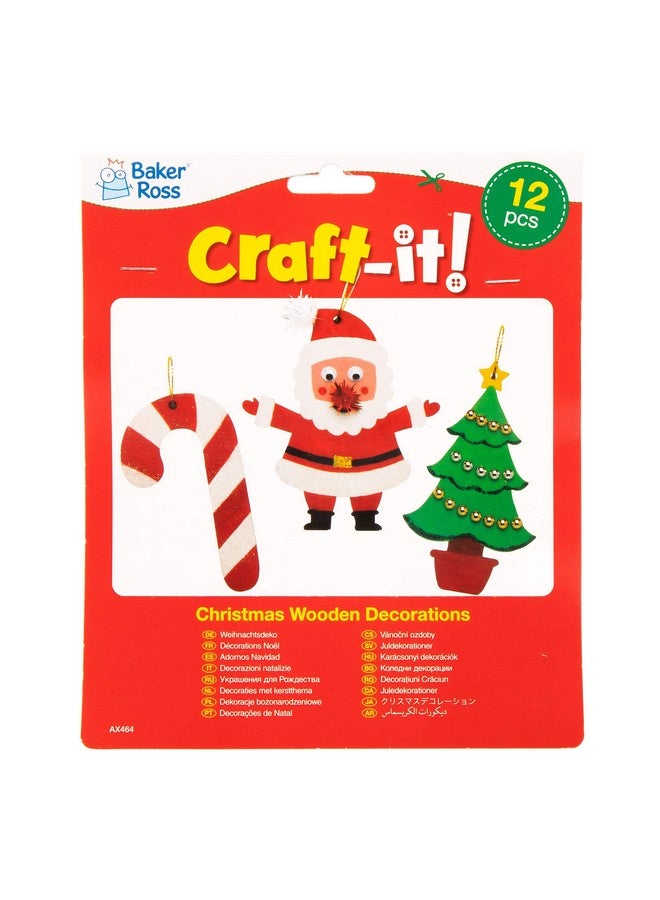 Baker Ross AX464 Christmas Wooden Decorations - Pack of 12, Wood Crafts for Kids to Decorate, Ideal Christmas Tree Decoration, Great for School, Craft Groups and Home Crafting - Image 5