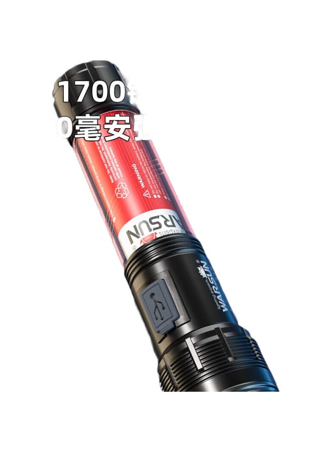 Warsun Dm126 Flashlight, Zoomable, High-Intensity, Military-Grade, Long-Range, Led, Rechargeable, Waterproof, Searchlight, Emergency Light, Specialized - Image 1