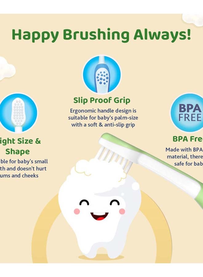 Chicco مجموعة فرشاة أسنان زرقاء + خضراء 6M-36M - Image 5