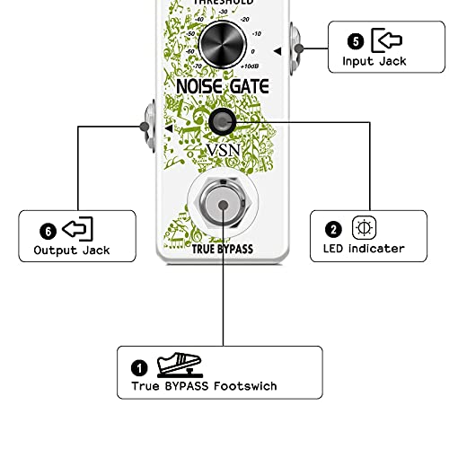 VSN Noise Gate Pedal, Noise Killer Guitar Pedal Noise Suppressor Effect 2 Modes for Electric Guitar and Bass True Bypass - Image 3