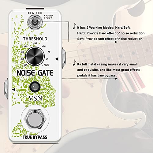 VSN Noise Gate Pedal, Noise Killer Guitar Pedal Noise Suppressor Effect 2 Modes for Electric Guitar and Bass True Bypass - Image 4