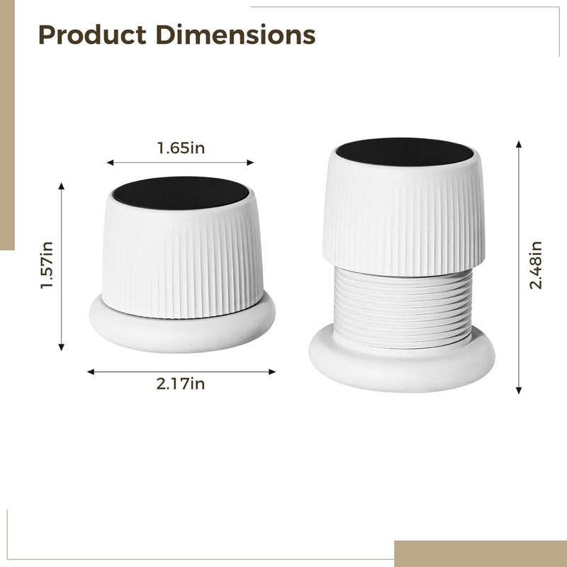 4 Furniture Risers, Adjustable from 1.57 to 2.48 Height, Non-Slip Pads, White Design for Tables, Beds & Cabinets - Image 4