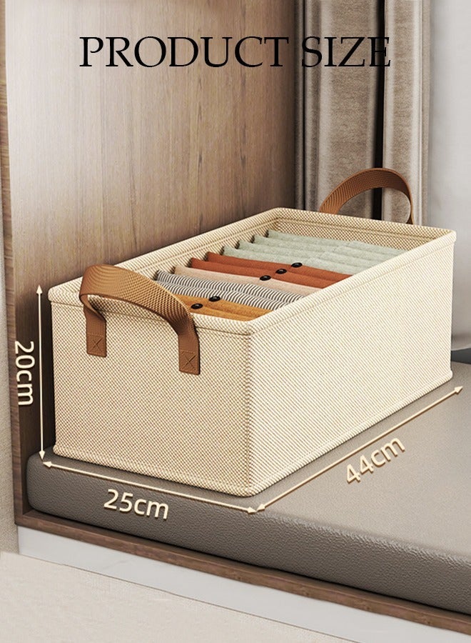 DUNISO 3pcs Wardrobe Clothes Organizer Foldable Closet Storage Organizer for Clothes Jeans Washable Closet Storage Boxes with Carrying Handles Cube Storage Bin for Home Bedroom Office - Image 2