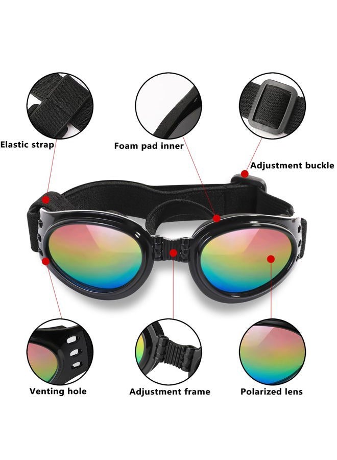 QUMY Dog Sunglasses Dog Goggles for Medium Large Breed Dogs, Wind Dust Fog Protection Eye Wear Pet Glasses with Adjustable Strap for Motorcycle Car Driving Bike Riding Hiking Swimming Over 15lbs Red - Image 2