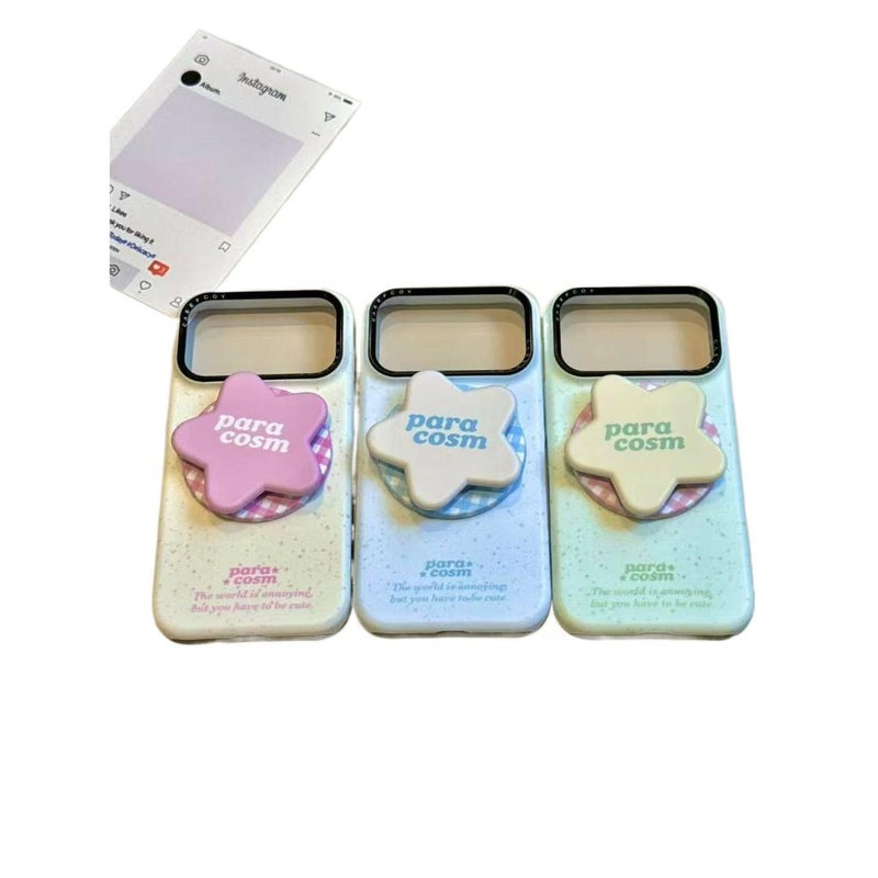 MagSafe iPhone 16 Pro Case Film for iPhone 16 16 Plus 16 Pro 16 Pro Max with English Five Pointed Star and Kickstand in Single Shell - Image 1