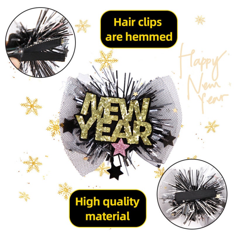 Party Hair Clips: 12 Pieces Eye-catching Festive Hair Accessories - Dazzling Sparkle Design For New Year Birthday Christmas Parties All Ages Gift Bag Stuffing Party Giveaways Game Prizes - Image 5