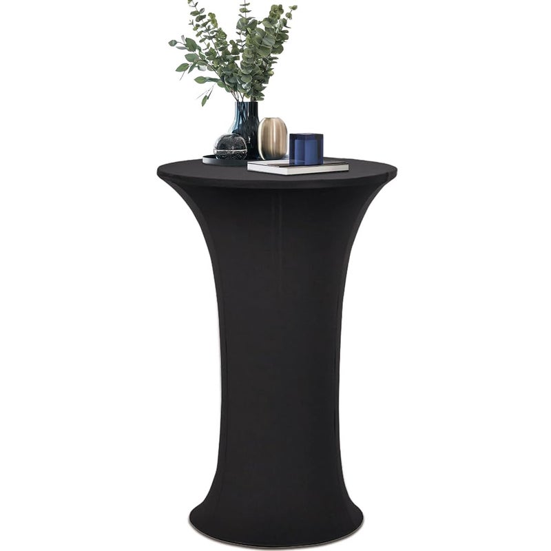 Deisy Dee 24x43 Cocktail Spandex Stretch Round Tablecloth Table Cover C124 Black
