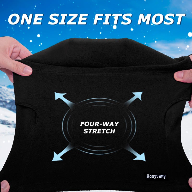 rooyvany Fleece Balaclava Ski Mask for Men&Women,Warm/Windproof/Lightweight Winter Face Mask for Skiing/Snowboarding/Cycling (Black) - Image 5