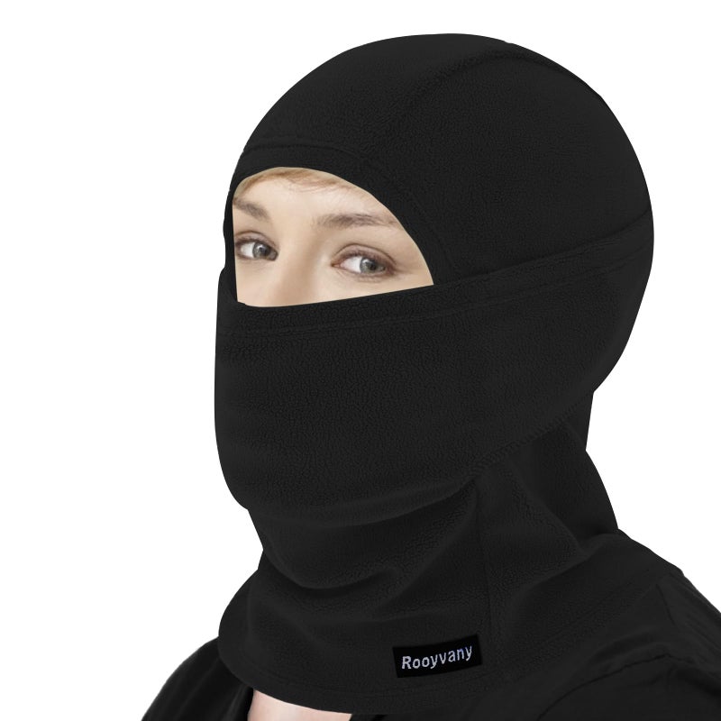 rooyvany Fleece Balaclava Ski Mask for Men&Women,Warm/Windproof/Lightweight Winter Face Mask for Skiing/Snowboarding/Cycling (Black) - Image 1