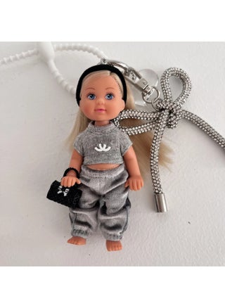 Gray Sports Style Doll Pendant