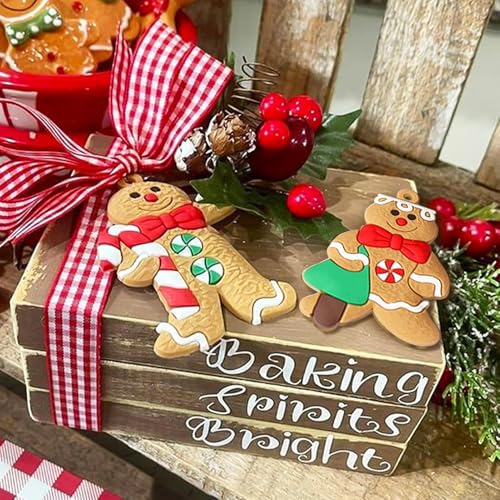 kockuu 12pcs Gingerbread Man Ornaments for Christmas Tree, Assorted Gingerbread Figurines Ornaments, Christmas Tree Hanging Decorations, 3 Inch Tall - Image 4