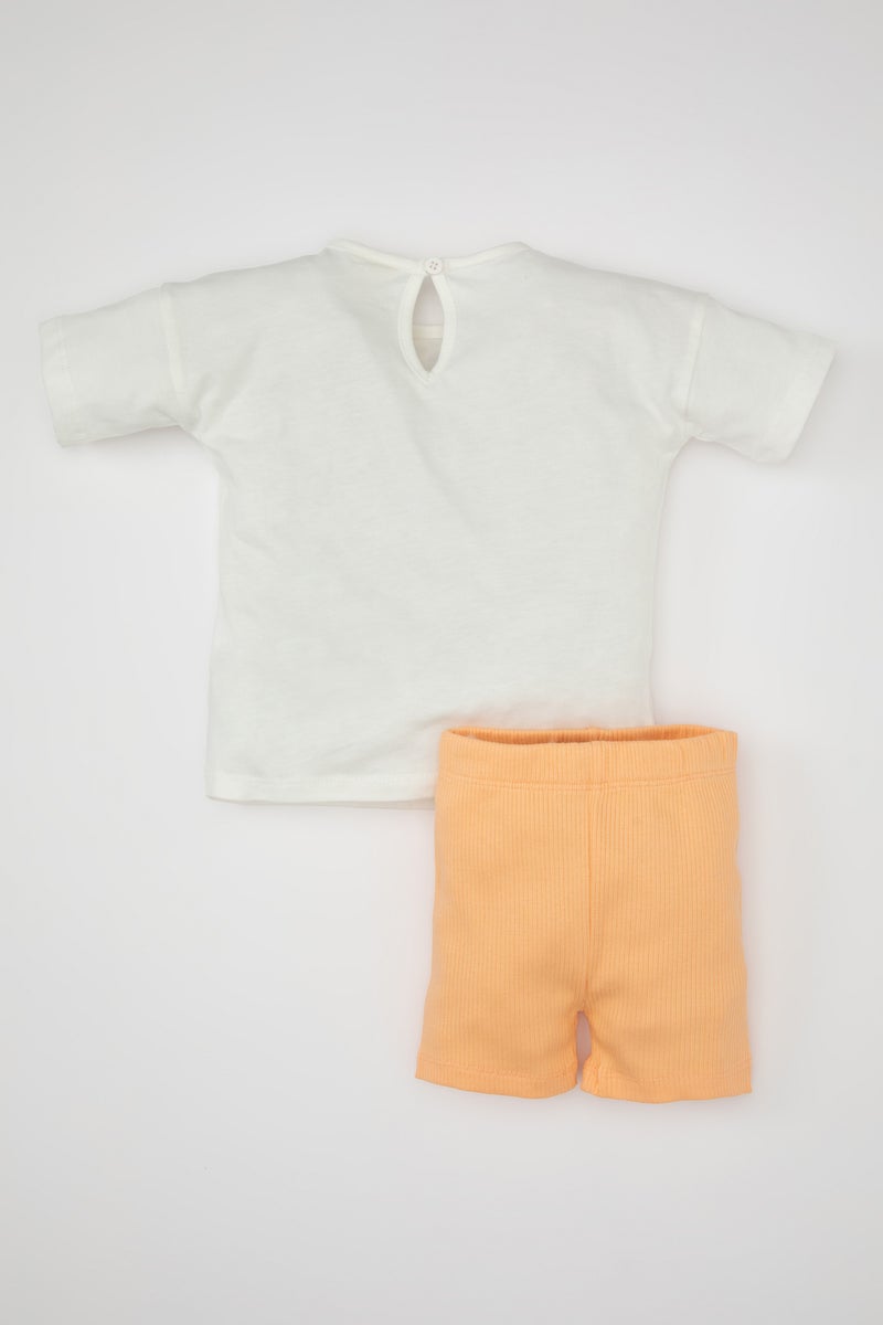 DeFacto Baby Girl Printed T-Shirt Shorts 2 Piece Set - Image 5