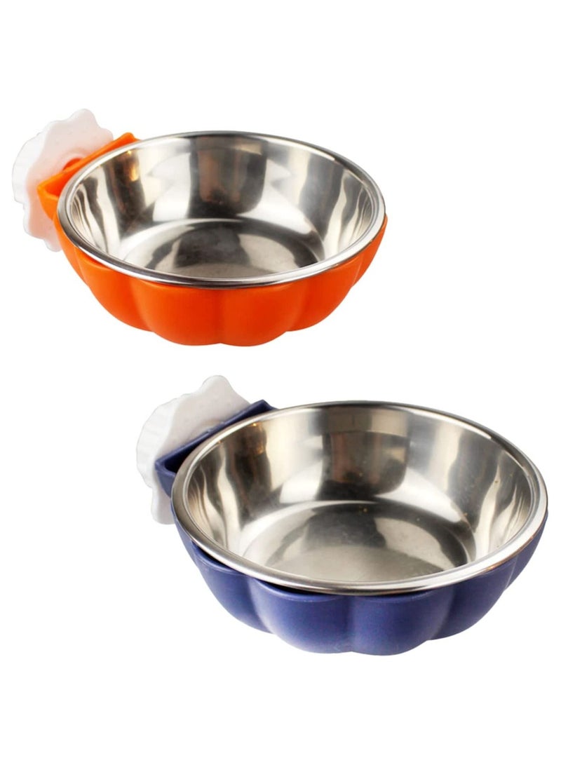Crate Dog Bowl, Removable Stainless Steel Pet Bowl Hanging Food & Water Feeder, Puppy, Ferret,  2 Pack - Image 1